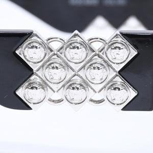 VERSACE ヴェルサーチ サングラス アイウェア MOD.420/Z COL 852 メデューサ ブラック シルバー 美品 中古 4a006205