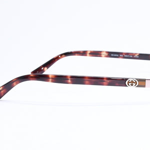 極美品 GUCCI グッチ ハーフリム 度入り眼鏡 メガネ GG-9679J B2E サイズ50□17-135 べっ甲カラー ブラウン 中古 4a006168