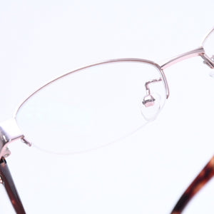 極美品 GUCCI グッチ ハーフリム 度入り眼鏡 メガネ GG-9679J B2E サイズ50□17-135 べっ甲カラー ブラウン 中古 4a006168