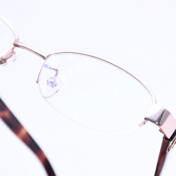 極美品 GUCCI グッチ ハーフリム 度入り眼鏡 メガネ GG-9679J B2E サイズ50□17-135 べっ甲カラー ブラウン 中古 4a006168