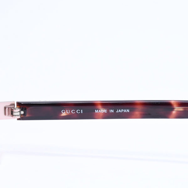 極美品 GUCCI グッチ ハーフリム 度入り眼鏡 メガネ GG-9679J B2E サイズ50□17-135 べっ甲カラー ブラウン 中古 4a006168