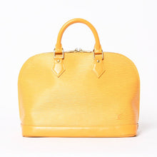 Load the image into the gallery viewer. 極美品 LOUIS VUITTON ルイヴィトン アルマ ハンドバッグ M52419 エピレザー タッシリイエロー シルバー金具 中古 4a006209