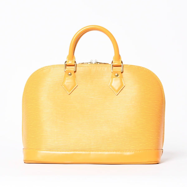 極美品 LOUIS VUITTON ルイヴィトン アルマ ハンドバッグ M52419 エピレザー タッシリイエロー シルバー金具 中古 4a006209