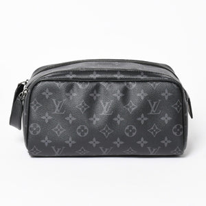 極美品 LOUIS VUITTON ルイヴィトン ドップ キット ハンドバッグ M46354 モノグラム エクリプス ブラック 中古 4a006103