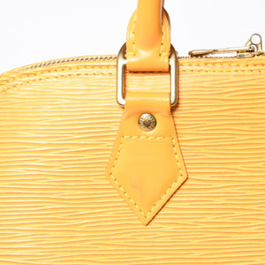 極美品 LOUIS VUITTON ルイヴィトン アルマ ハンドバッグ M52419 エピレザー タッシリイエロー シルバー金具 中古 4a006209
