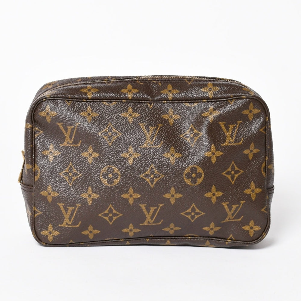 LOUIS VUITTON ルイヴィトン トゥルーストワレット23 コスメポーチ クラッチバッグ ポーチ モノグラム ブラウン 美品 中古 4a006084