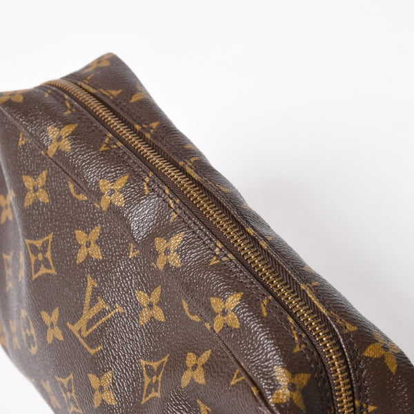 LOUIS VUITTON ルイヴィトン トゥルーストワレット23 コスメポーチ クラッチバッグ ポーチ モノグラム ブラウン 美品 中古 4a006084