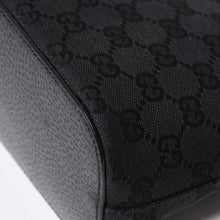 Load the image into the gallery viewer. 極美品 GUCCI グッチ ワンショルダーバッグ ハンドバッグ 115002 イタリア製 GGキャンバス レザー メタルブラック金具 中古 4a006215