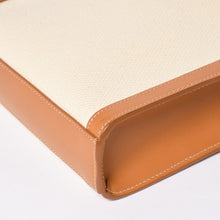 Load the image into the gallery viewer. CELINE セリーヌ ミニバーティカルカバ 2WAYショルダーバッグ 193302BNZ.02NT コットンキャンバス レザー ベージュ 美品 中古 4a006230