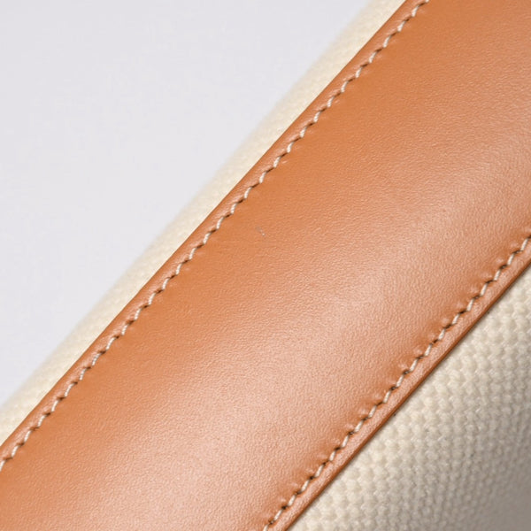 CELINE セリーヌ ミニバーティカルカバ 2WAYショルダーバッグ 193302BNZ.02NT コットンキャンバス レザー ベージュ 美品 中古 4a006230