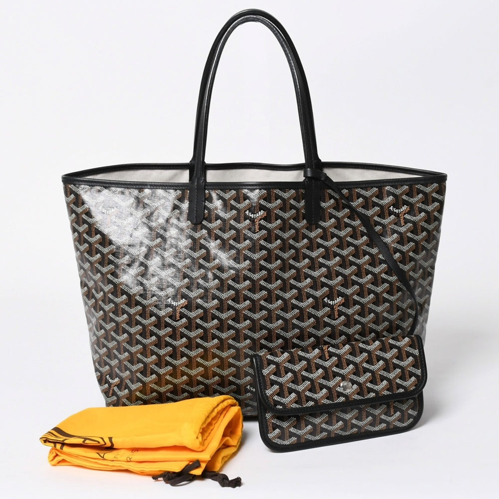 新品同様品 GOYARD ゴヤール サンルイPM バッグ トートバッグ STLCROPMLTY01CL01P ブラック PVC レザー 中古 4a006428