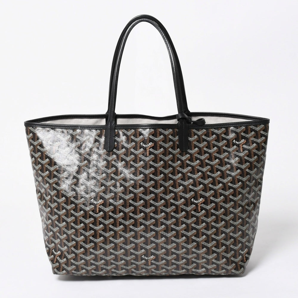 新品同様品 GOYARD ゴヤール サンルイPM バッグ トートバッグ STLCROPMLTY01CL01P ブラック PVC レザー 中古 4a006428