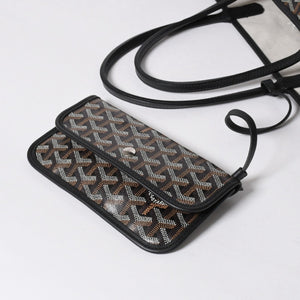 新品同様品 GOYARD ゴヤール サンルイPM バッグ トートバッグ STLCROPMLTY01CL01P ブラック PVC レザー 中古 4a006428