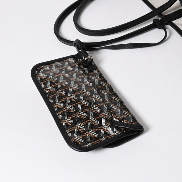 新品同様品 GOYARD ゴヤール サンルイPM バッグ トートバッグ STLCROPMLTY01CL01P ブラック PVC レザー 中古 4a006428