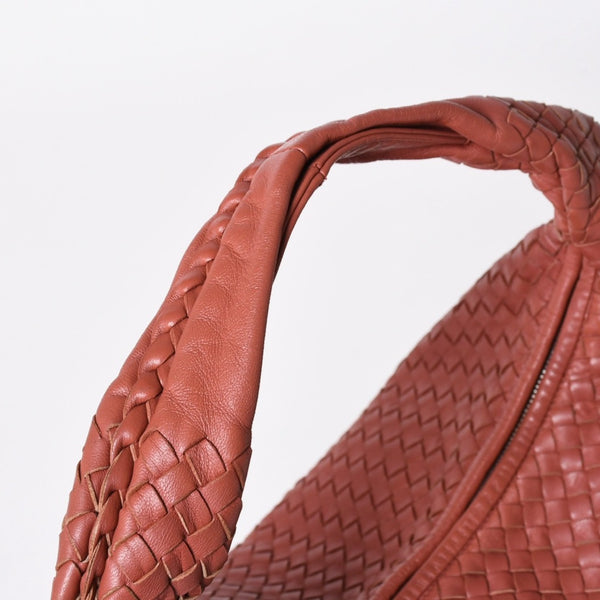極美品 BOTTEGA VENETA ボッテガヴェネタ イントレチャート ホーボー ハンドバッグ ショルダーバッグ ピンク レザー 中古 4a006224