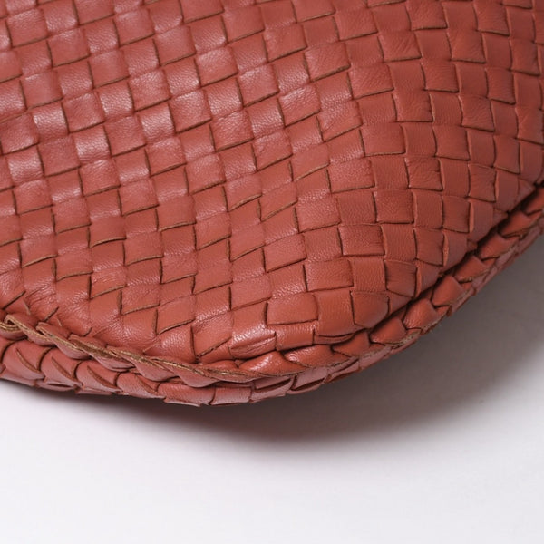 極美品 BOTTEGA VENETA ボッテガヴェネタ イントレチャート ホーボー ハンドバッグ ショルダーバッグ ピンク レザー 中古 4a006224
