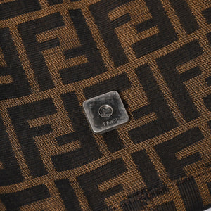 極美品 FENDI フェンディ ショルダーバッグ クロスボディバッグ マンマバケット ズッカ柄 33492 ブラウン シルバー金具 中古 4a006376