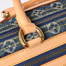 Load the image into the gallery viewer. 新品同様 LOUIS VUITTON ルイヴィトン ネオスピーディ ハンドバッグ M95019 モノグラム デニム インディゴブルー ゴールド金具 中古 4a006512