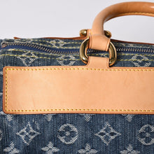 Load the image into the gallery viewer. 新品同様 LOUIS VUITTON ルイヴィトン ネオスピーディ ハンドバッグ M95019 モノグラム デニム インディゴブルー ゴールド金具 中古 4a006512