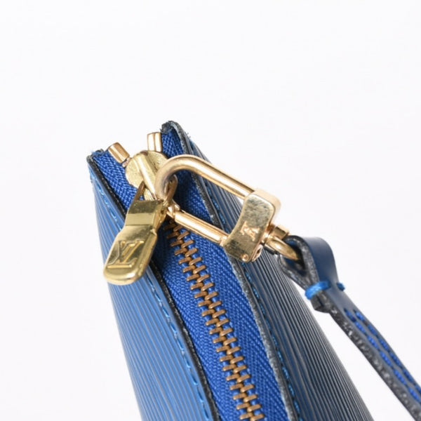Very Good Condition LOUIS VUITTON Pochette Accessoire One Shoulder Bag M52945 Epi Leather Blue Used 4a006075