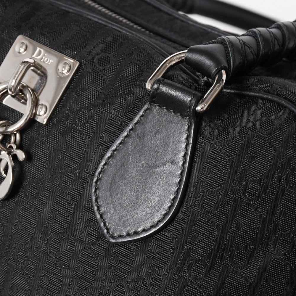 Very Good Condition Christian Dior Lovely Handbag 02-BO-0097 Trotter Black Galliano Period Used 4a006210