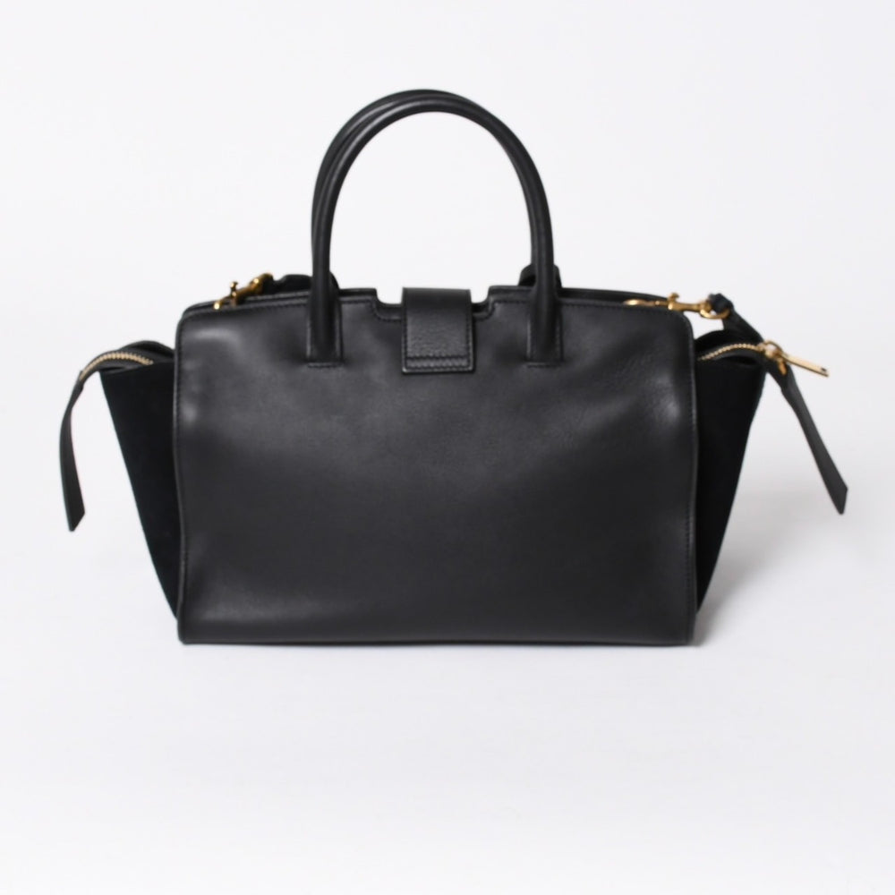 新品同様品 YVES SAINT LAURENT イヴサンローラン ベイビーカバス 2WAYバッグ ハンドバッグ ショルダーバッグ ブラック ゴールド金具 中古 4a006229