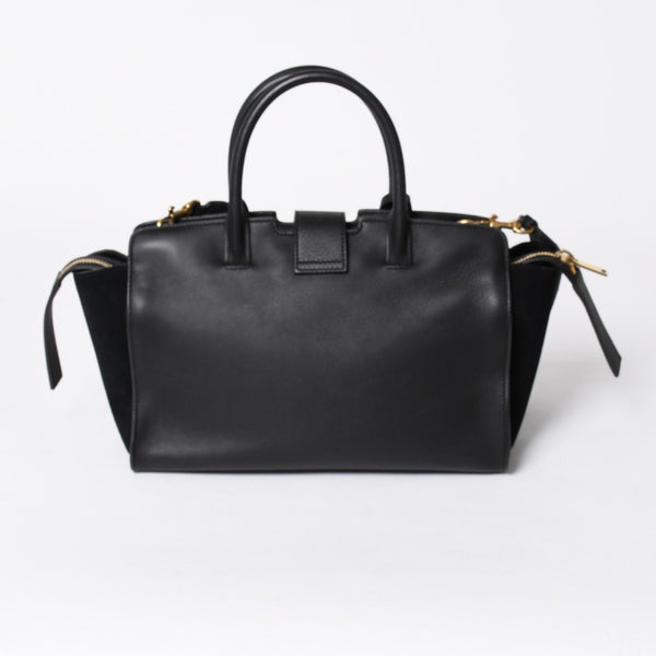 新品同様品 YVES SAINT LAURENT イヴサンローラン ベイビーカバス 2WAYバッグ ハンドバッグ ショルダーバッグ ブラック ゴールド金具 中古 4a006229