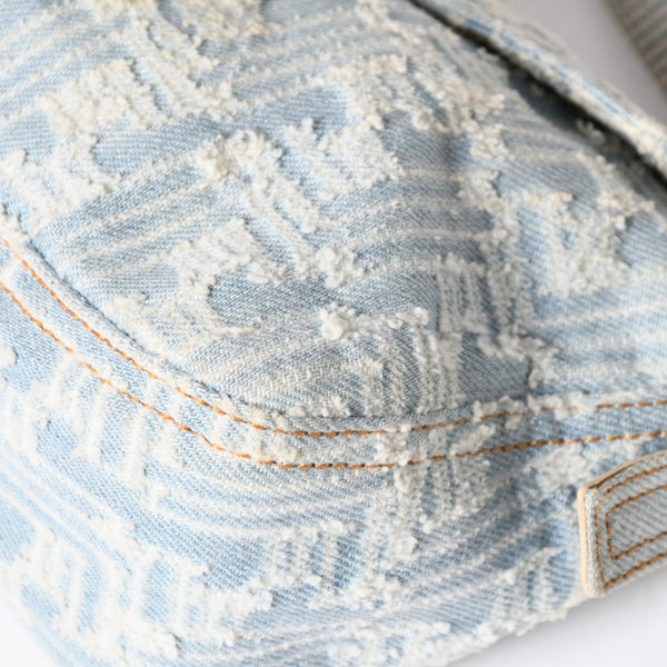 FENDI Mamma Bucket Shoulder Bag Mamma Bucket 2370-8BR003-TZH-068 Light Blue White Silver Hardware Good Condition Used 4a006236