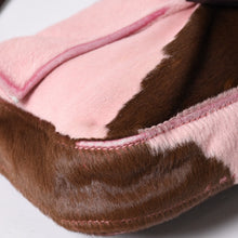 Load the image into the gallery viewer. 極美品 FENDI フェンディ マンマバケット ハラコ レザー ショルダーバッグ 2308-26424-099 ピンク ブラウン シルバー金具 中古 4a006149