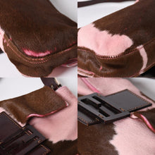 Load the image into the gallery viewer. 極美品 FENDI フェンディ マンマバケット ハラコ レザー ショルダーバッグ 2308-26424-099 ピンク ブラウン シルバー金具 中古 4a006149