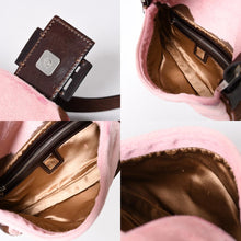 Load the image into the gallery viewer. 極美品 FENDI フェンディ マンマバケット ハラコ レザー ショルダーバッグ 2308-26424-099 ピンク ブラウン シルバー金具 中古 4a006149