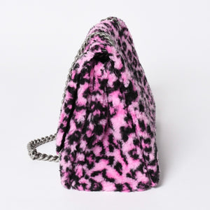 BALENCIAGA バレンシアガ ショルダーバッグ CRUSH クラッシュ M レオパード柄 ピンク ブラック 716393 美品 中古 4a005040