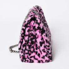 画像をギャラリービューアに読み込む, BALENCIAGA バレンシアガ ショルダーバッグ CRUSH クラッシュ M レオパード柄 ピンク ブラック 716393 美品 中古 4a005040