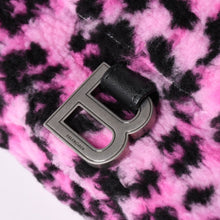 画像をギャラリービューアに読み込む, BALENCIAGA バレンシアガ ショルダーバッグ CRUSH クラッシュ M レオパード柄 ピンク ブラック 716393 美品 中古 4a005040