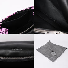 画像をギャラリービューアに読み込む, BALENCIAGA バレンシアガ ショルダーバッグ CRUSH クラッシュ M レオパード柄 ピンク ブラック 716393 美品 中古 4a005040