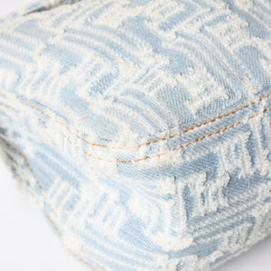 FENDI Mamma Bucket Shoulder Bag Mamma Bucket 2370-8BR003-TZH-068 Light Blue White Silver Hardware Good Condition Used 4a006236