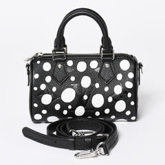 新品同様 LOUIS VUITTON ルイヴィトン ナノ スピーディー ハンドバッグ 草間彌生 モノグラム アンプラント M81910 ブラック 中古 4a006239