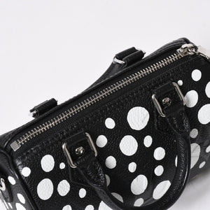 新品同様 LOUIS VUITTON ルイヴィトン ナノ スピーディー ハンドバッグ 草間彌生 モノグラム アンプラント M81910 ブラック 中古 4a006239