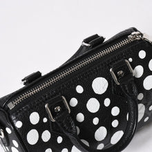 Load the image into the gallery viewer. 新品同様 LOUIS VUITTON ルイヴィトン ナノ スピーディー ハンドバッグ 草間彌生 モノグラム アンプラント M81910 ブラック 中古 4a006239