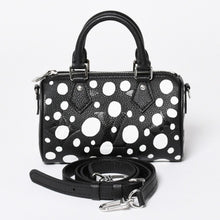 Load the image into the gallery viewer. 新品同様 LOUIS VUITTON ルイヴィトン ナノ スピーディー ハンドバッグ 草間彌生 モノグラム アンプラント M81910 ブラック 中古 4a006239