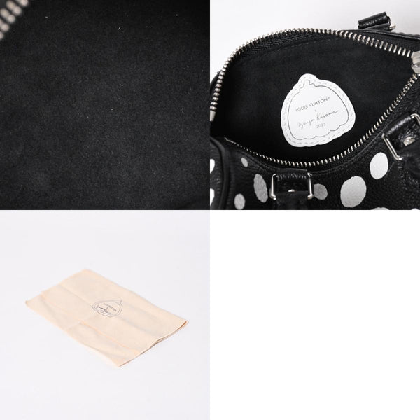 新品同様 LOUIS VUITTON ルイヴィトン ナノ スピーディー ハンドバッグ 草間彌生 モノグラム アンプラント M81910 ブラック 中古 4a006239