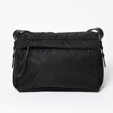 Load the image into the gallery viewer. 極美品 PRADA プラダ ポコノ ショルダーバッグ トライアングルロゴ 三角ロゴ ナイロン ブラック シルバー金具 中古 4a006214
