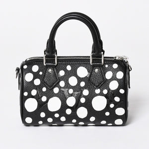 新品同様 LOUIS VUITTON ルイヴィトン ナノ スピーディー ハンドバッグ 草間彌生 モノグラム アンプラント M81910 ブラック 中古 4a006239