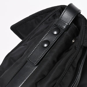 極美品 PRADA プラダ ポコノ ショルダーバッグ トライアングルロゴ 三角ロゴ ナイロン ブラック シルバー金具 中古 4a006214