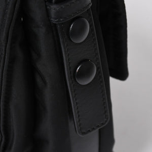 極美品 PRADA プラダ ポコノ ショルダーバッグ トライアングルロゴ 三角ロゴ ナイロン ブラック シルバー金具 中古 4a006214