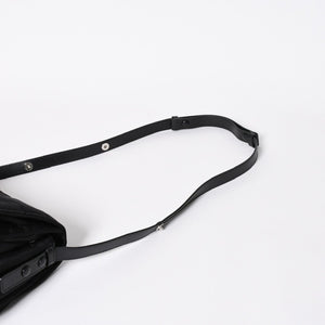 極美品 PRADA プラダ ポコノ ショルダーバッグ トライアングルロゴ 三角ロゴ ナイロン ブラック シルバー金具 中古 4a006214