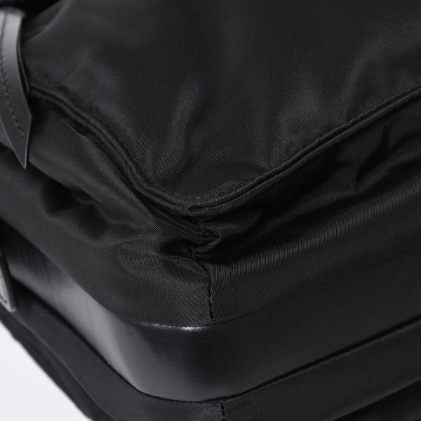 極美品 PRADA プラダ ポコノ ショルダーバッグ トライアングルロゴ 三角ロゴ ナイロン ブラック シルバー金具 中古 4a006214