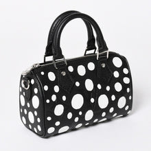 Load the image into the gallery viewer. 新品同様 LOUIS VUITTON ルイヴィトン ナノ スピーディー ハンドバッグ 草間彌生 モノグラム アンプラント M81910 ブラック 中古 4a006239