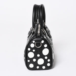 新品同様 LOUIS VUITTON ルイヴィトン ナノ スピーディー ハンドバッグ 草間彌生 モノグラム アンプラント M81910 ブラック 中古 4a006239