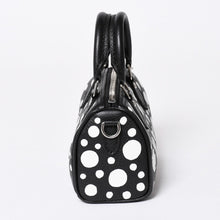 Load the image into the gallery viewer. 新品同様 LOUIS VUITTON ルイヴィトン ナノ スピーディー ハンドバッグ 草間彌生 モノグラム アンプラント M81910 ブラック 中古 4a006239